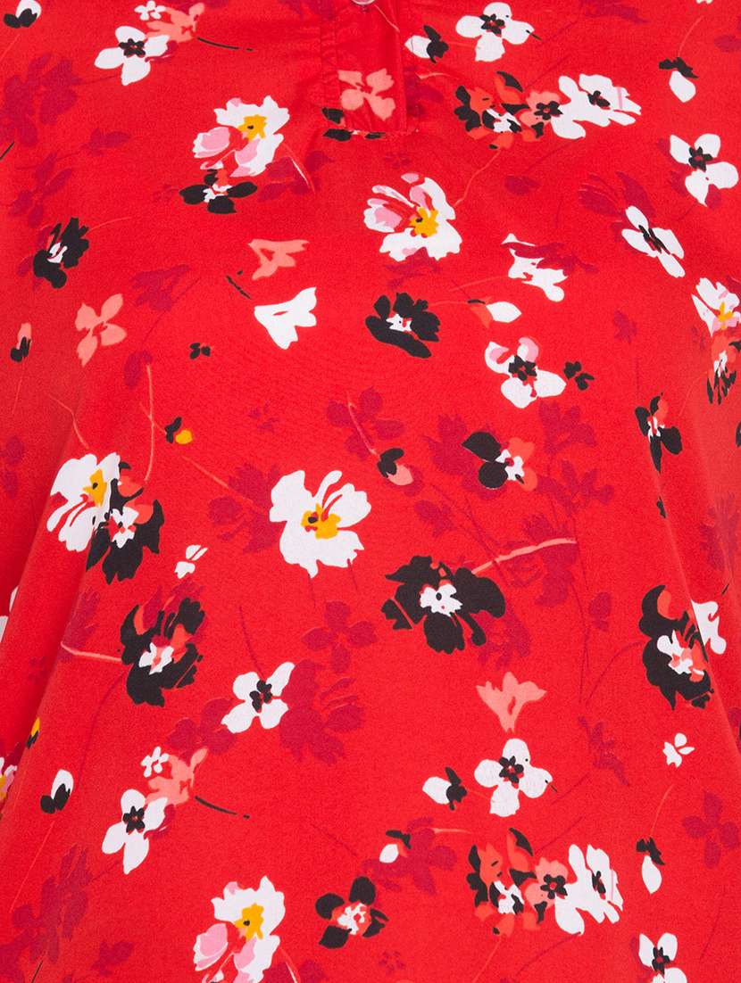 floral mandarin collar top - 15780059 - Standard Image - 4