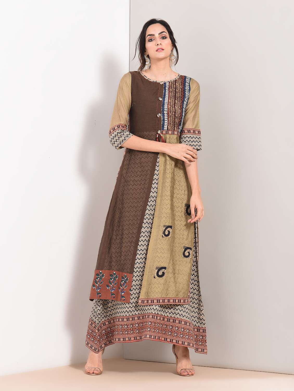 layered printed kurta