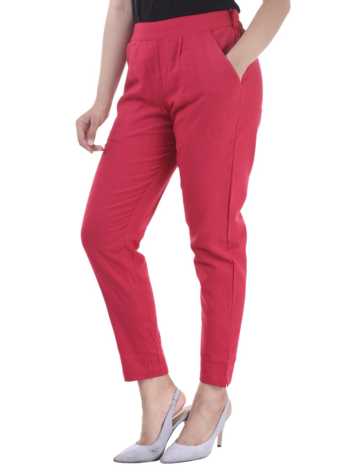 deep pink gathered back trousers - 15784929 -  Standard Image - 1