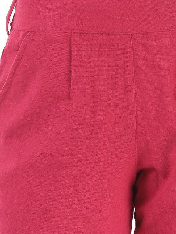 deep pink gathered back trousers - 15784929 - Standard Image - 4