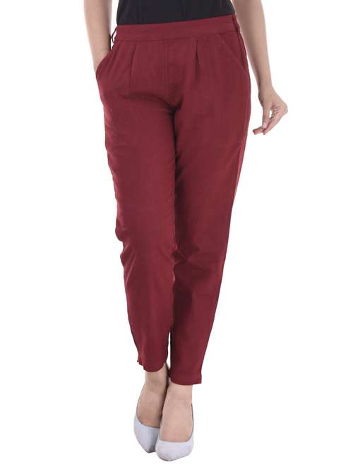 pleated front gathered back trousers - 15784931 -  Standard Image - 0
