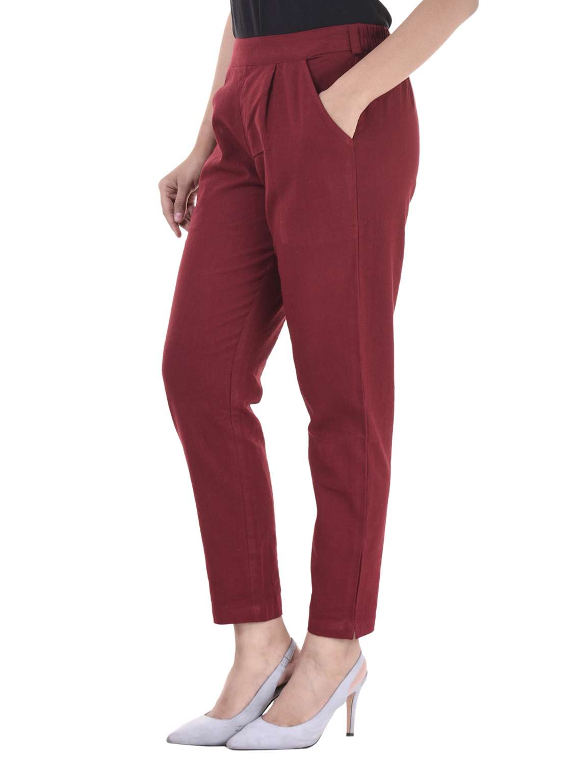 pleated front gathered back trousers - 15784931 -  Standard Image - 1