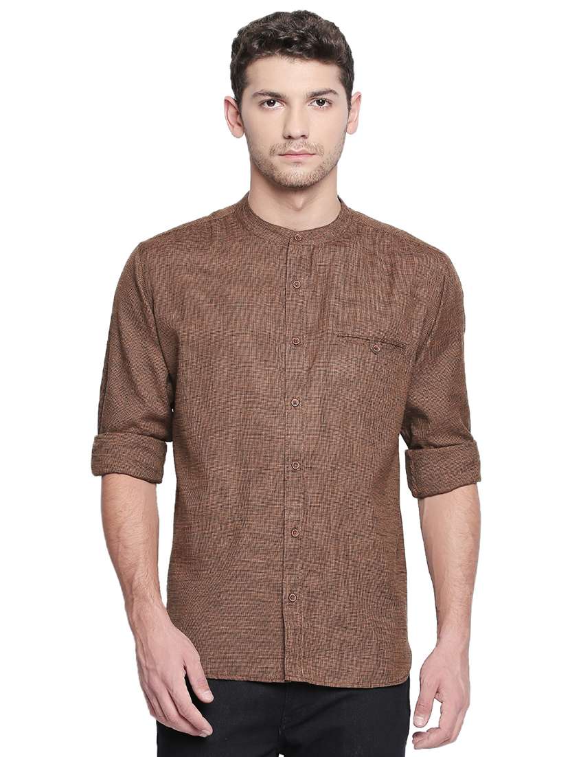 mens melange casual shirt