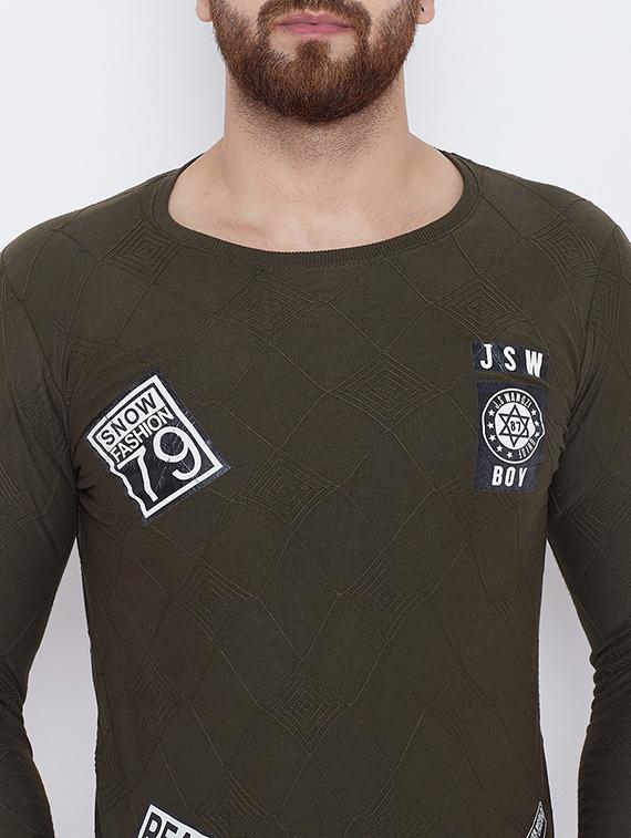 green cotton front print t-shirt - 15788776 - Standard Image - 4