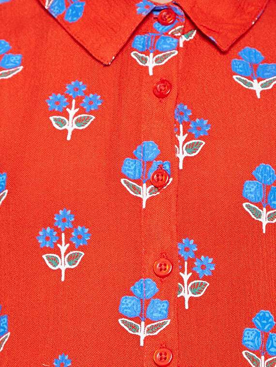 red viscose top - 15788848 -  Standard Image - 4