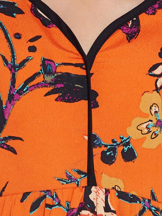 orange polyester frock - 15789311 - Standard Image - 4