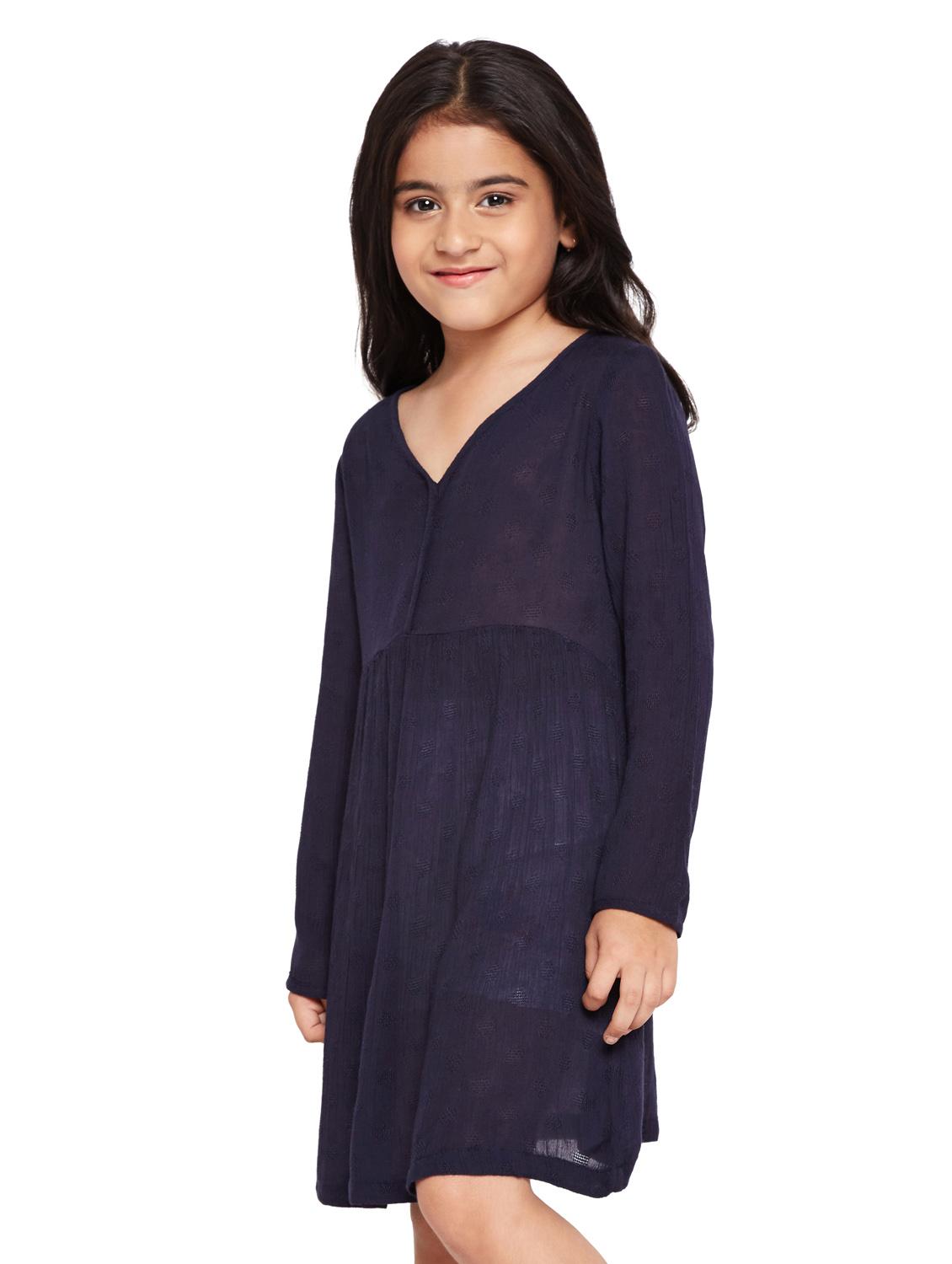girls v neck long sleeves dress - 15789312 - Standard Image - 1