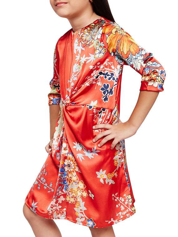 red polyester frock - 15789334 -  Standard Image - 1