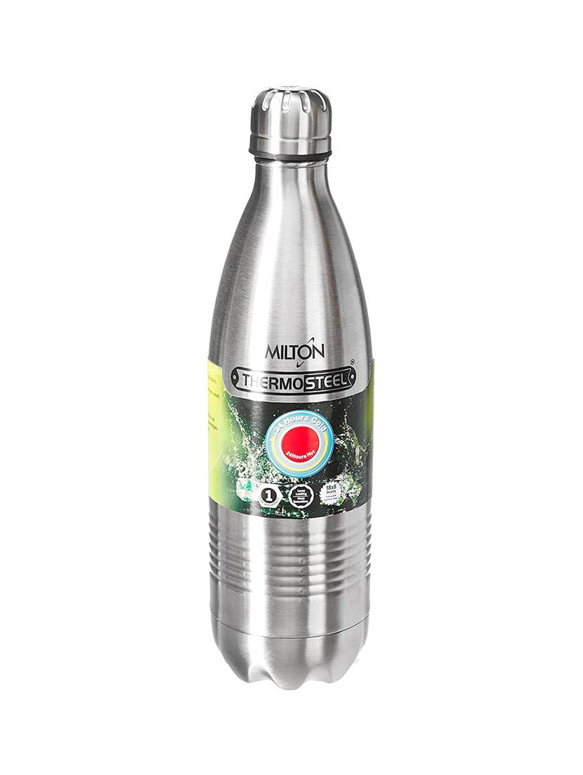 milton insulated steel bottles thermosteel duo dlx 1000 ml, steel plain