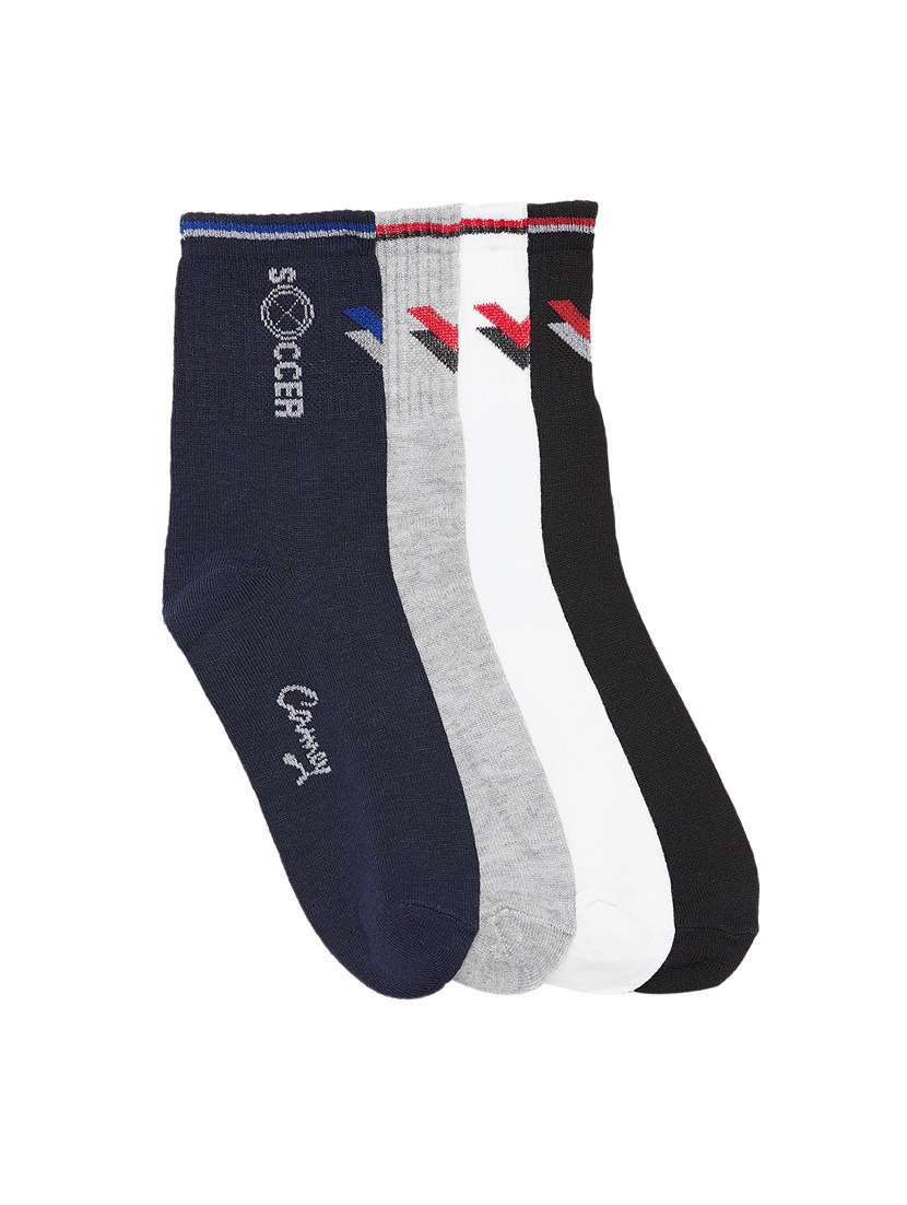 men pack of 4 printed above ankle length socks - 15791712 - Standard Image - 1