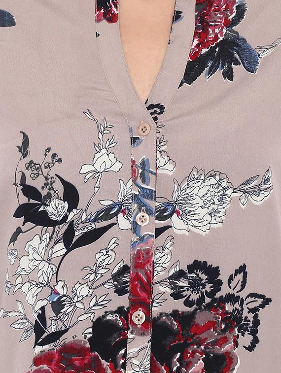 floral band collar shirt - 15791734 - Standard Image - 4