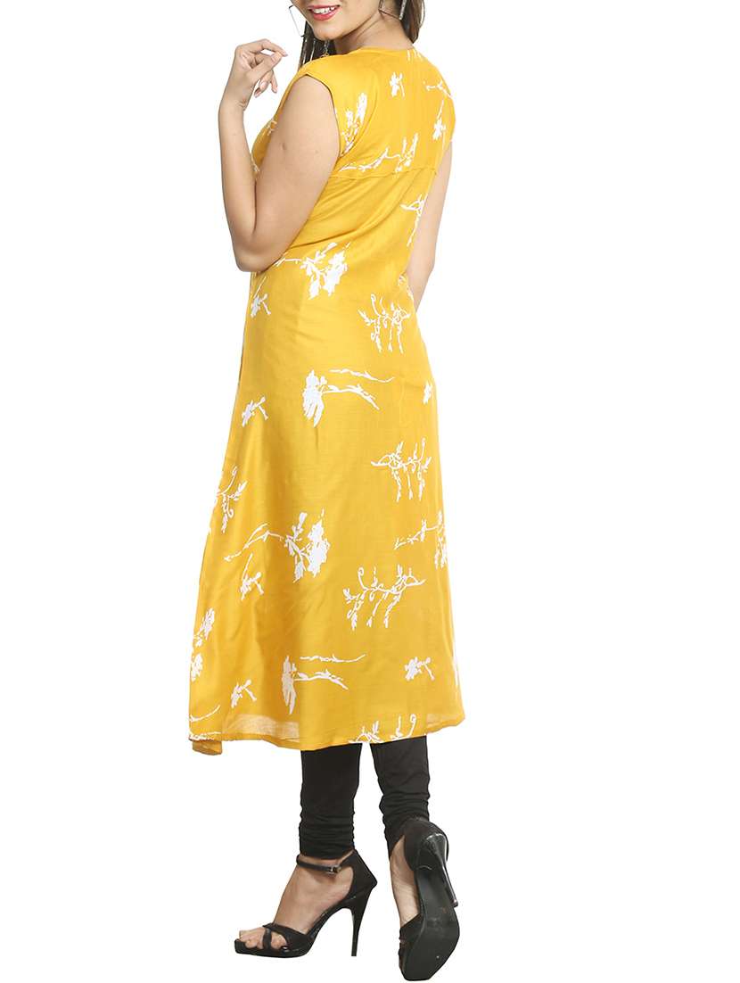 a-line printed kurta - 15791947 -  Standard Image - 1