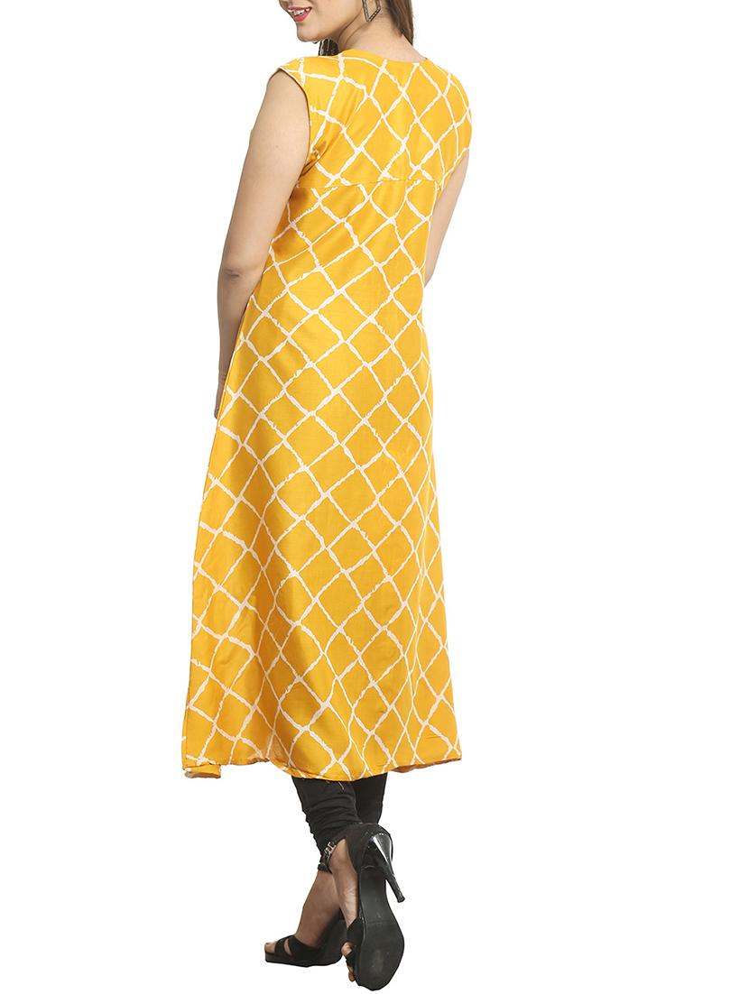 checkered a-line kurta - 15791951 -  Standard Image - 1