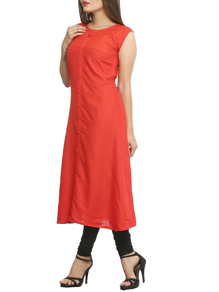 solid a-line kurta - 15791957 -  Standard Image - 1