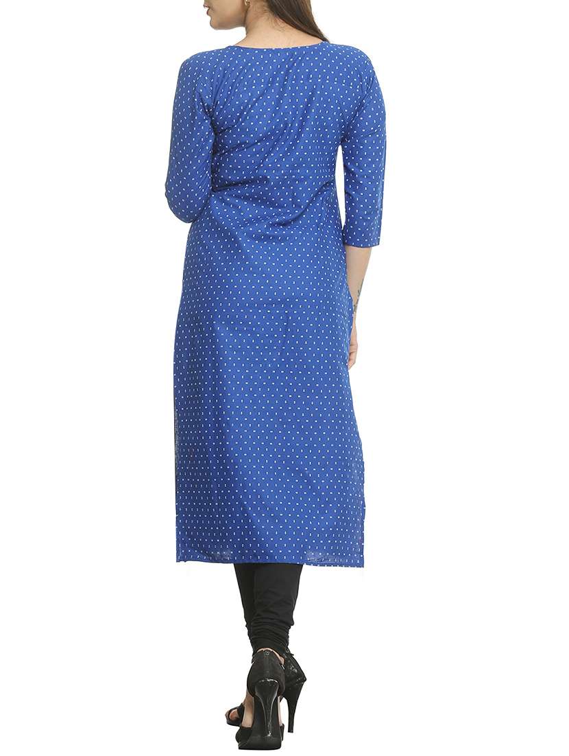 printed straight kurta - 15791978 -  Standard Image - 1