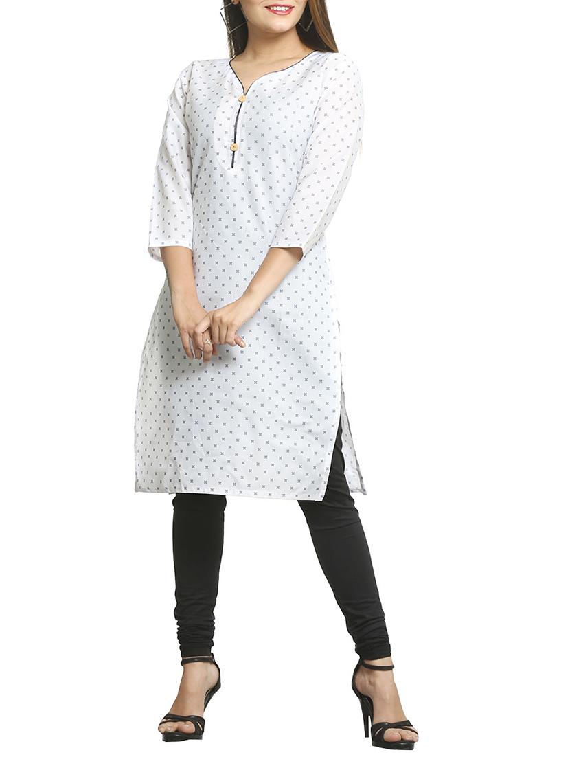 printed straight kurta - 15791986 -  Standard Image - 1