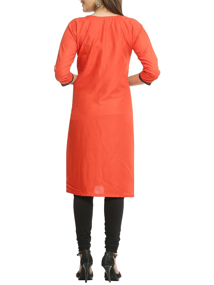 embroidered straight kurta - 15791991 -  Standard Image - 1