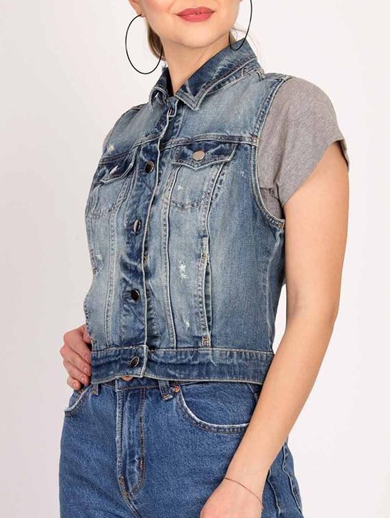 button-up denim jacket - 15795428 -  Standard Image - 1