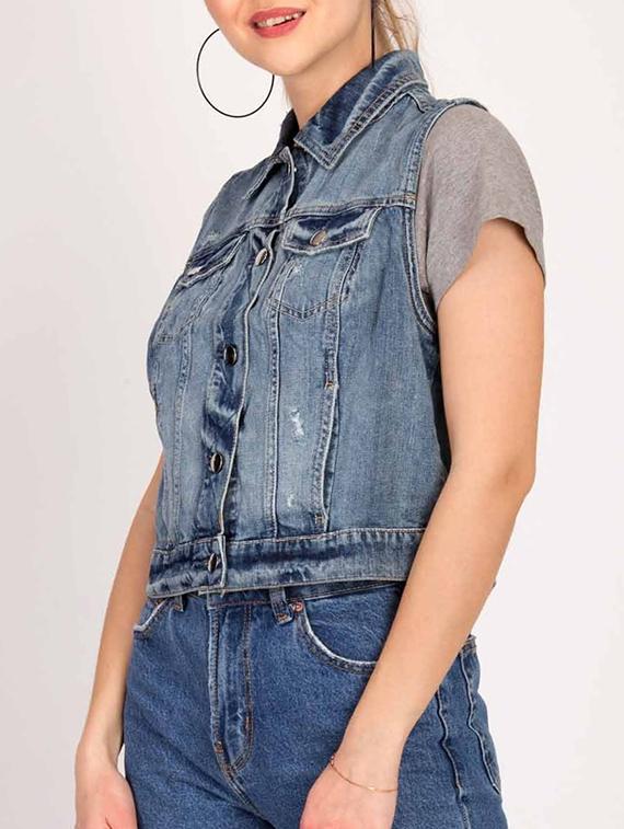 button-up denim jacket - 15795429 -  Standard Image - 1
