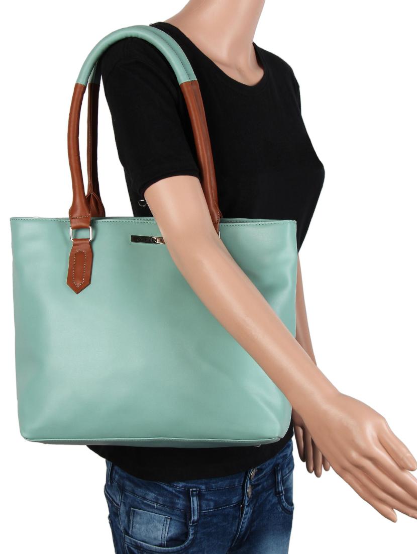 blue leatherette (pu) handbag - 15797791 - Standard Image - 4