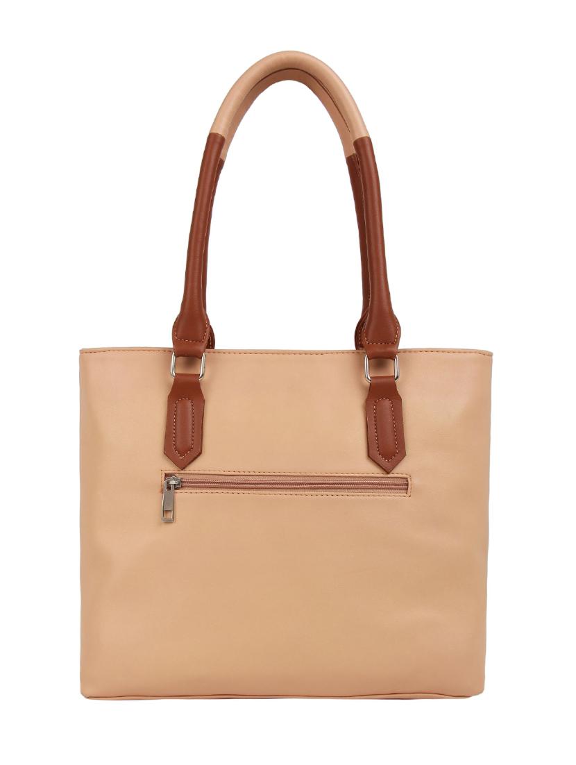 beige leatherette (pu) handbag - 15797792 - Standard Image - 1