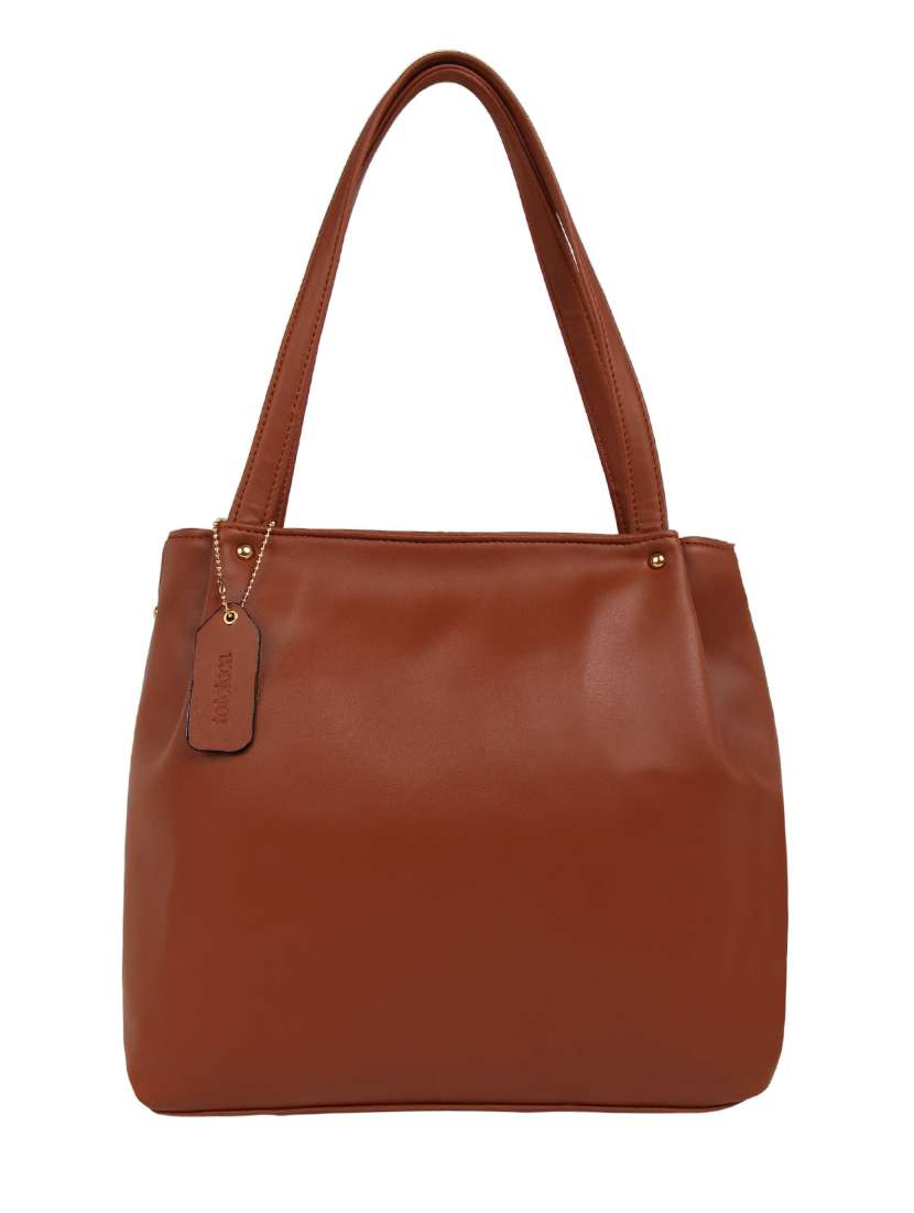 tan leatherette (pu) regular tote