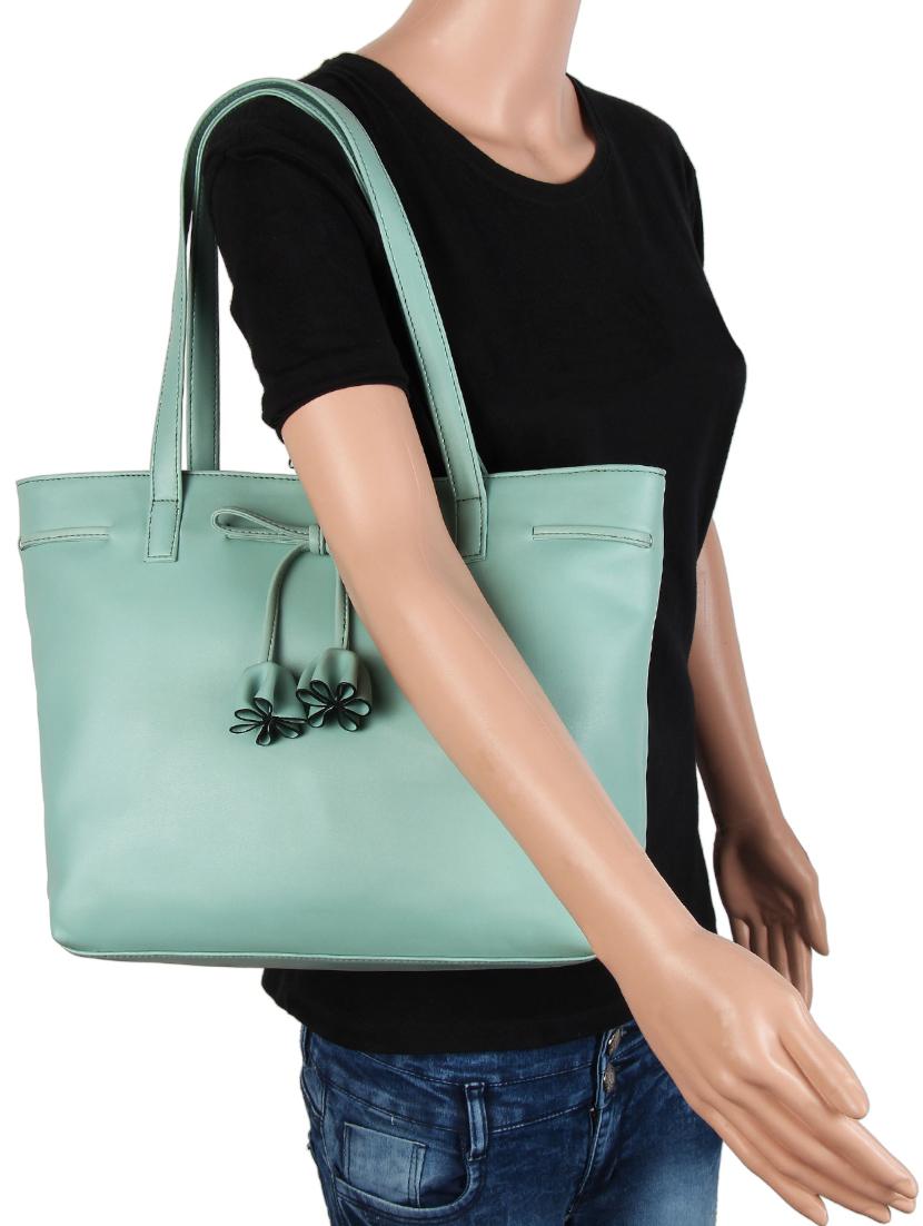 blue leatherette (pu) handbag - 15797810 - Standard Image - 4