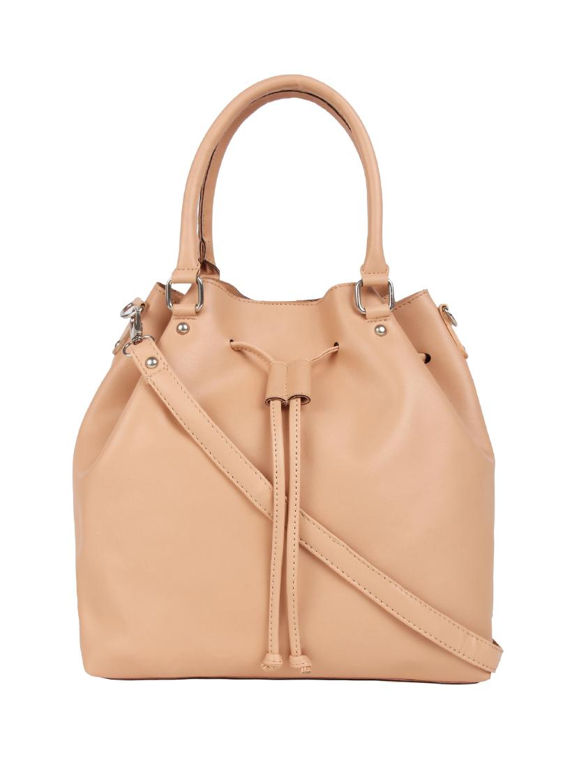 beige leatherette (pu) combo handbag - 15797839 -  Standard Image - 1