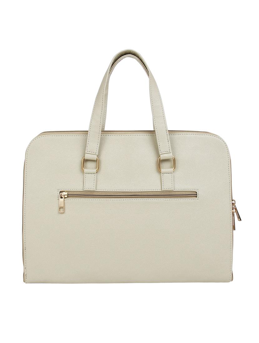 off white leatherette (pu) laptop laptop bag - 15797855 - Standard Image - 1