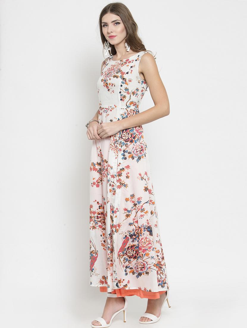 side slit printed kurta with palazzo set - 15799847 - Standard Image - 1
