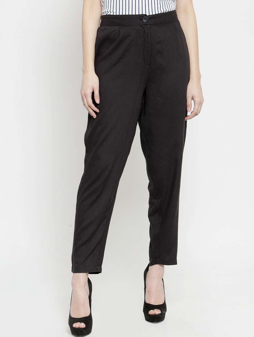 flat front solid trouser