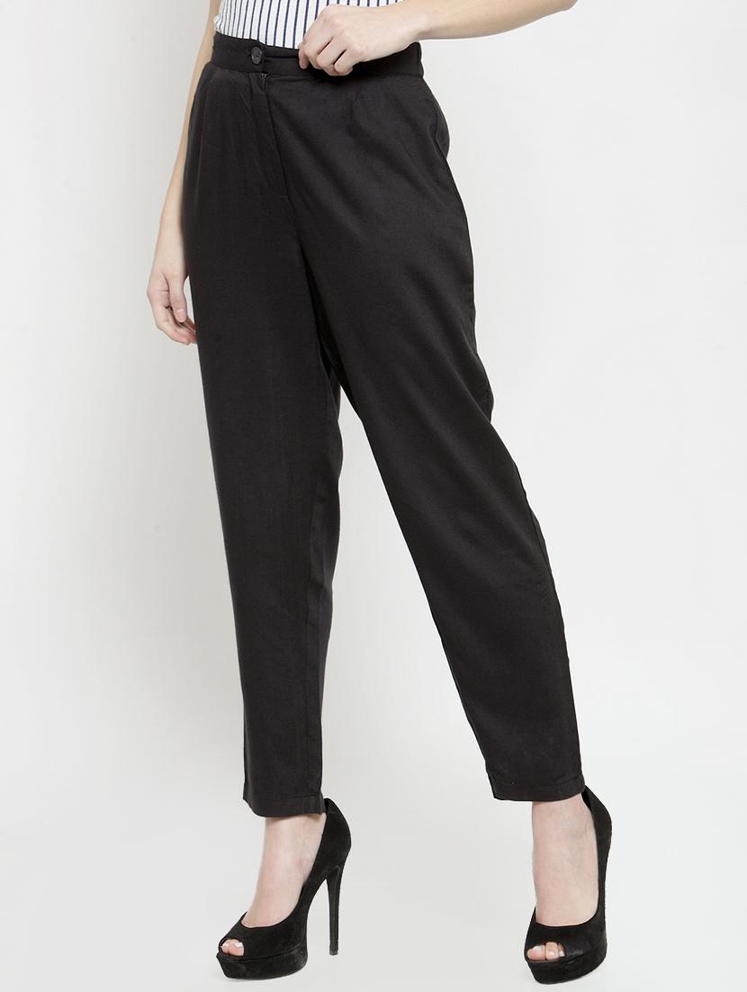 flat front solid trouser - 15799851 -  Standard Image - 1