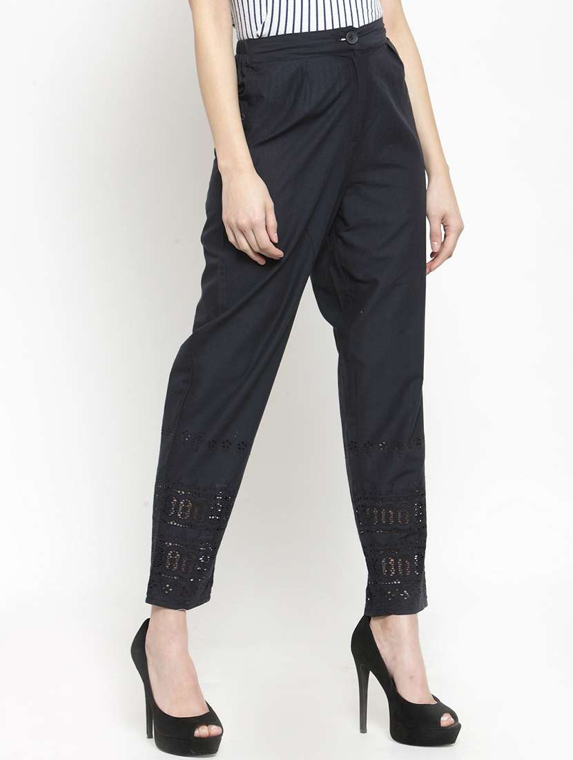 flat front solid trouser - 15799853 - Standard Image - 1