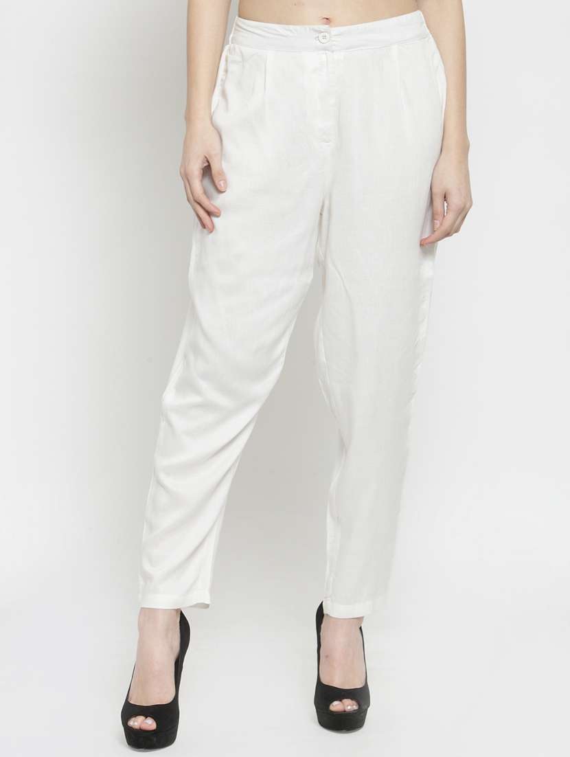 flat front solid trouser - 15799854 - Zoom Image - 0