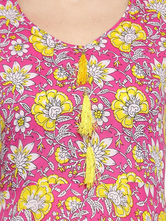 floral flared kurta with pant set - 15799858 - Standard Image - 4