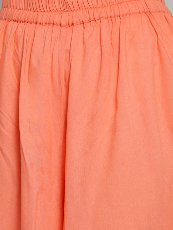 floral front drawstring flared kurta with palazzo set - 15799866 - Standard Image - 4