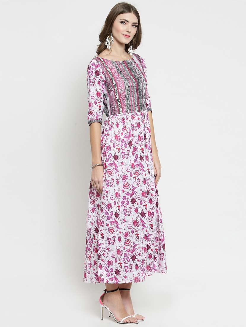 boat neck front slit maxi dress - 15799888 -  Standard Image - 1