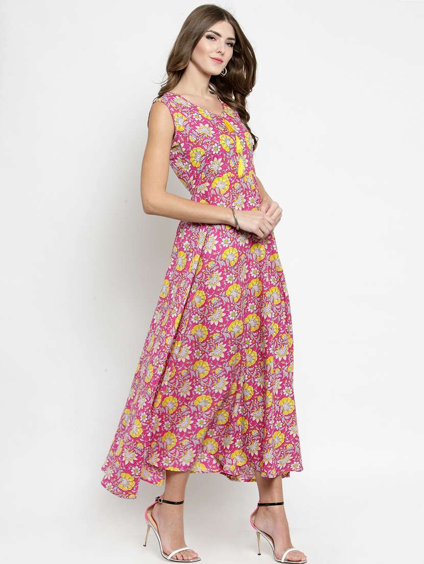 tassel detail floral maxi dress - 15799891 -  Standard Image - 1