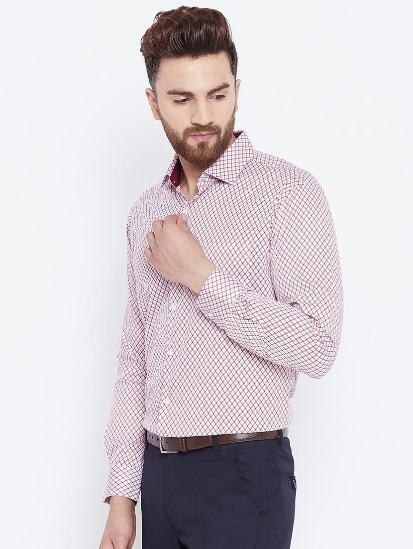red cotton formal shirt - 15800425 - Standard Image - 1