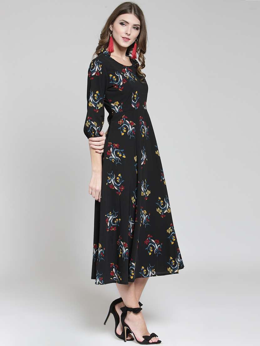 printed flared ethnic dress - 15802803 -  Standard Image - 1