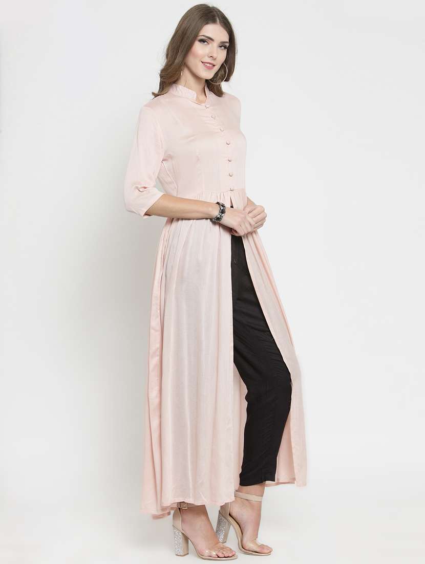 solid flared kurta - 15802809 -  Standard Image - 1