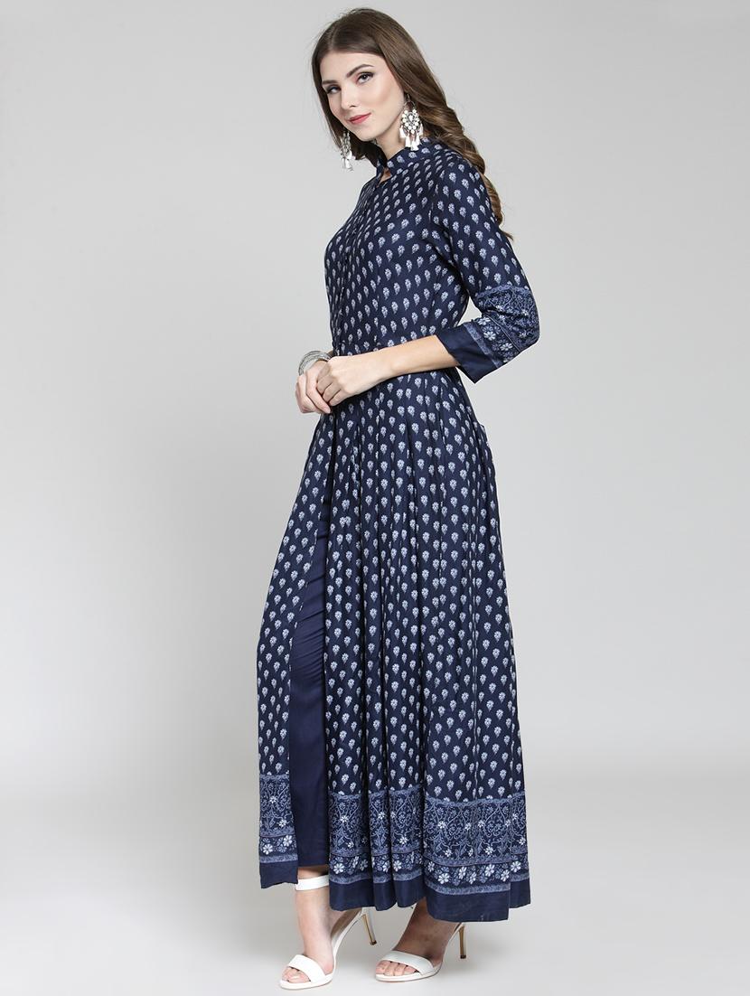 floral printed flared kurta - 15802812 -  Standard Image - 1