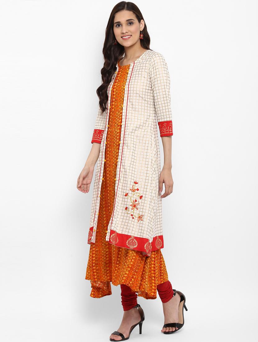 layered kurta with jacket - 15803648 - Standard Image - 1