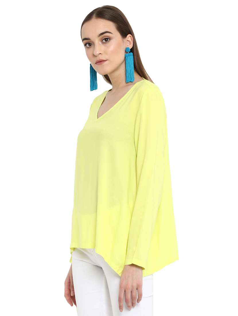 women's straight v neck top - 15804618 - Standard Image - 1