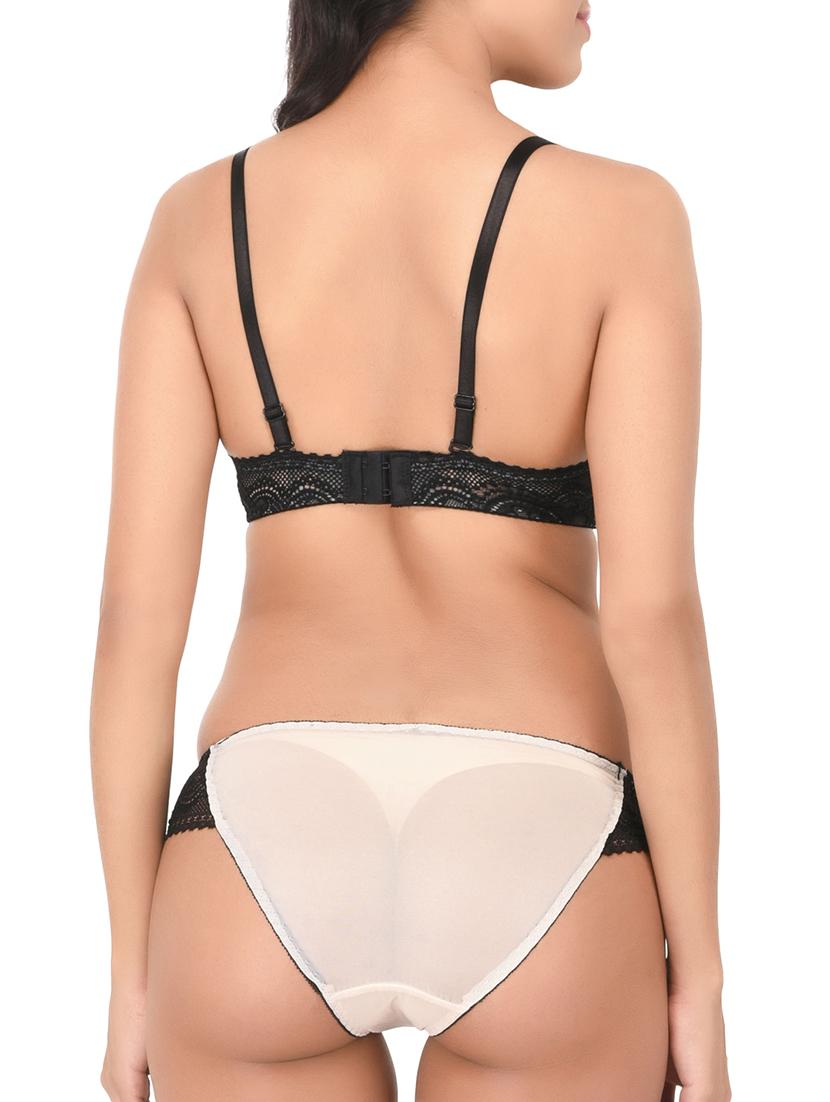 laced balconette bra & sheer panty set - 15805478 - Standard Image - 1