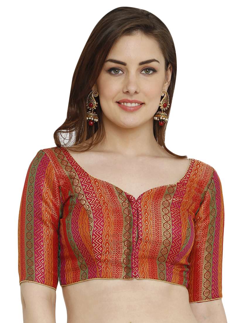 self-design brocade blouse