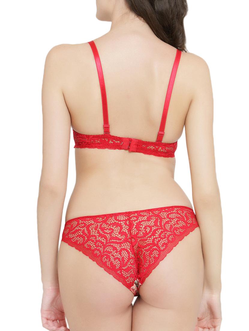 laced floral bra and panty set - 15806339 - Standard Image - 1