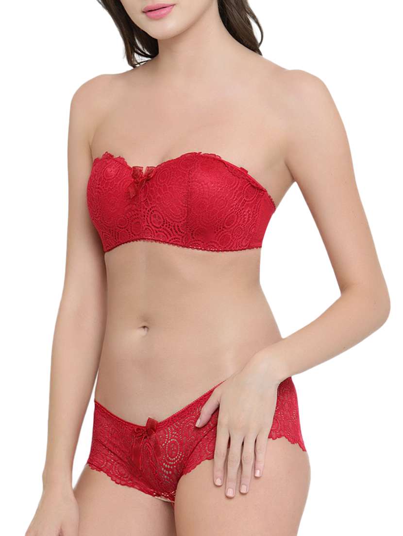 lace detail tube bra & panty set - 15806357 -  Standard Image - 1