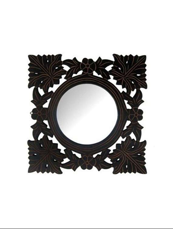 wooden mdf decorative hand carved wall mirror