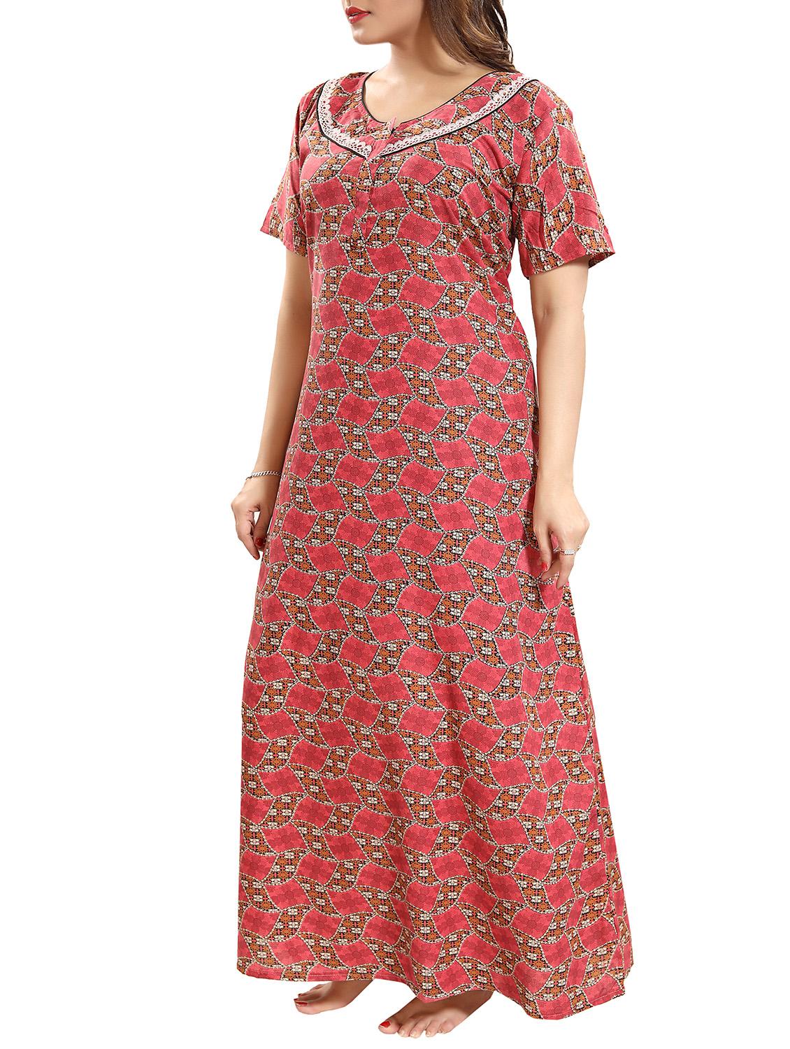 lace trim nightwear gown - 15807885 - Standard Image - 1